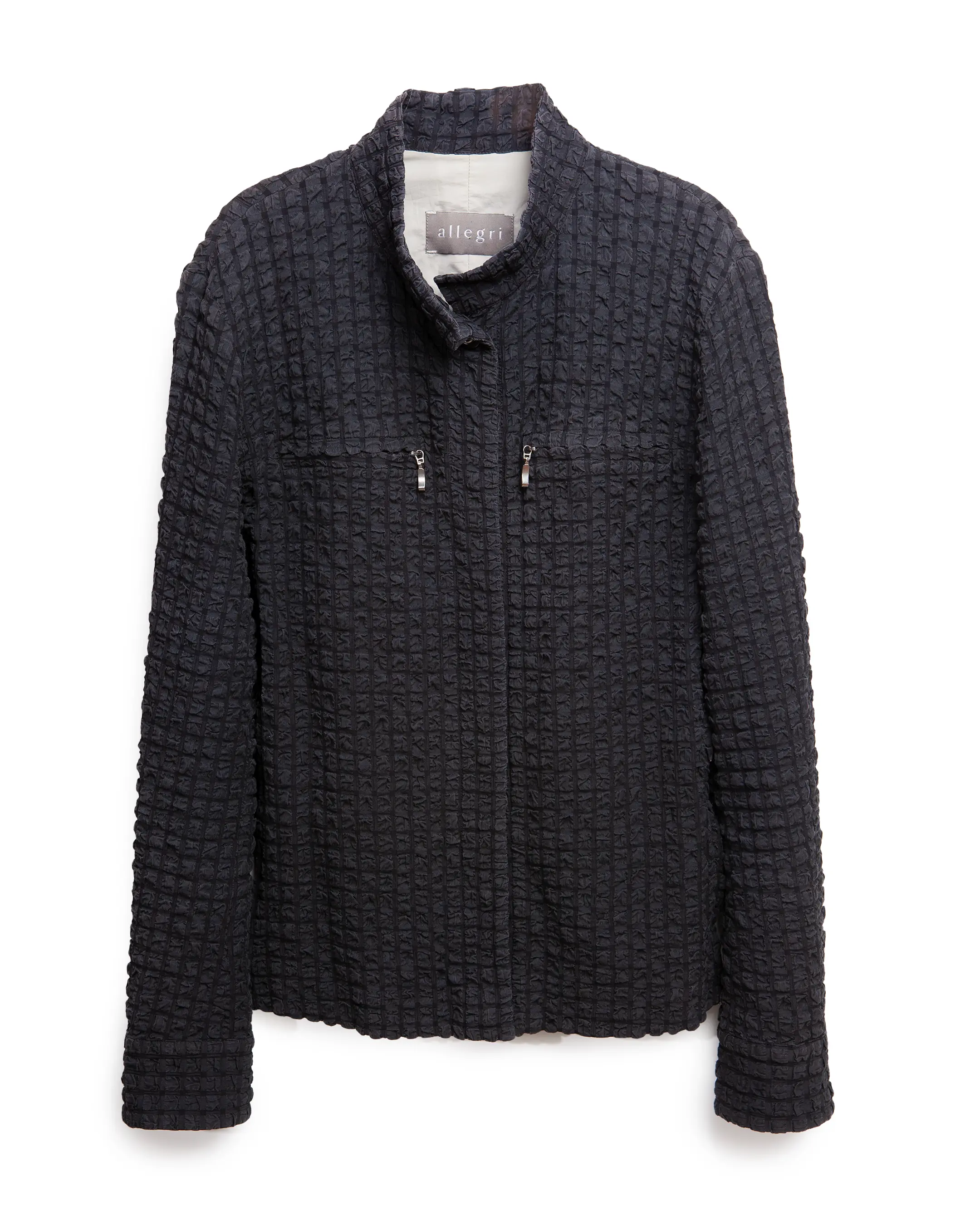 puckered jacquard jacket